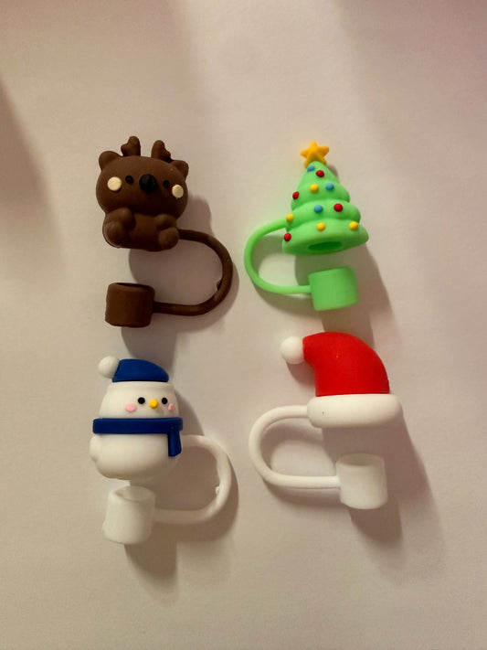 Christmas 3d straw topper