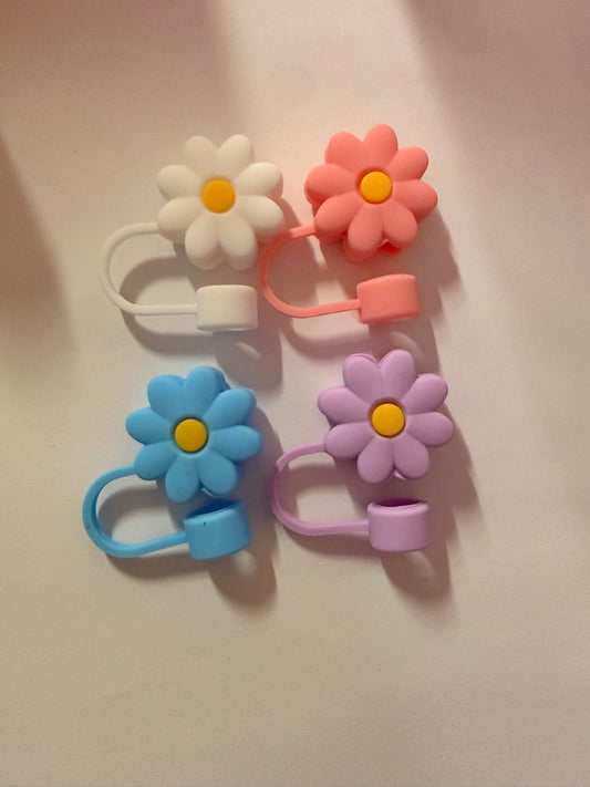 3d flower straw toppers
