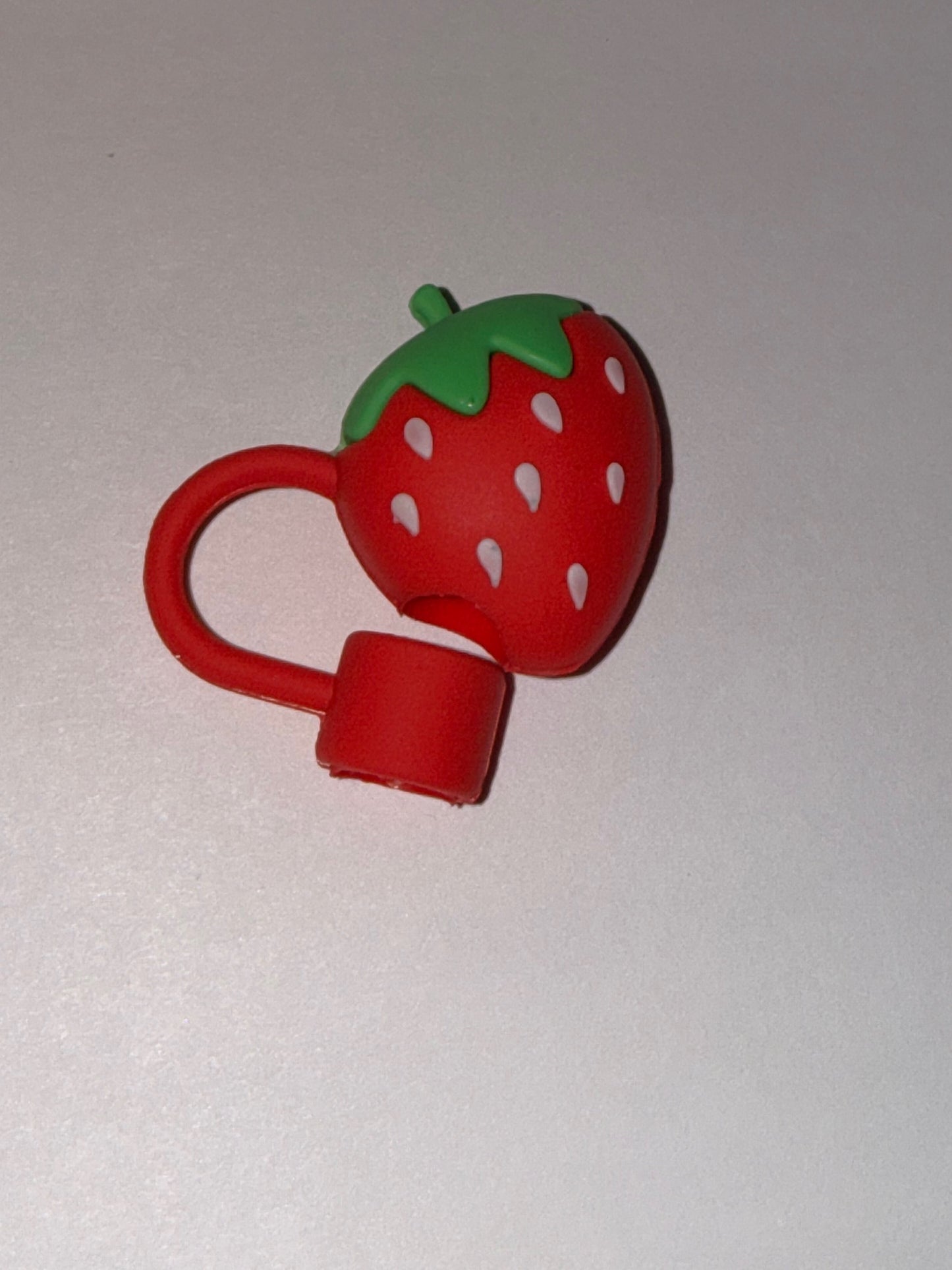 3d strawberry straw topper